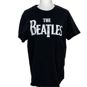 The Beatles Rock N Roll Old Style Rocker Black T-Shirt